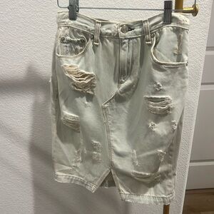 Rag & Bone Skirt Womens 24 0 Light Jean Denim Norte Distressed Shredded NWT $265